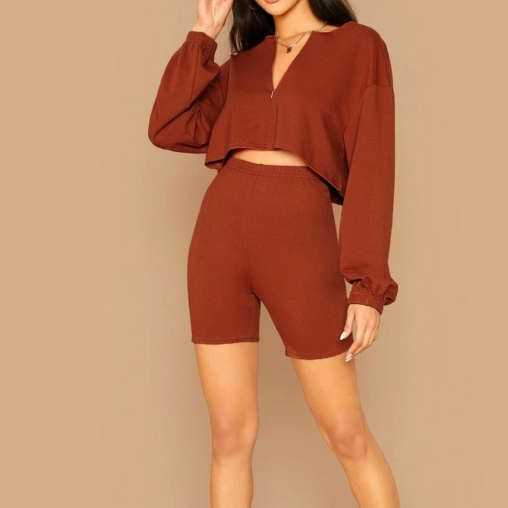 SHEIN biker shorts and crop top set
